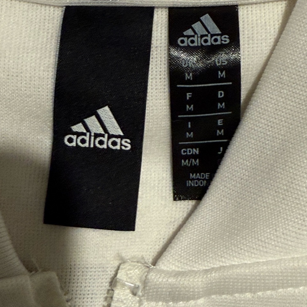 Adidas White Bomber Jacket with Black Lettering - Picture 4 of 5
